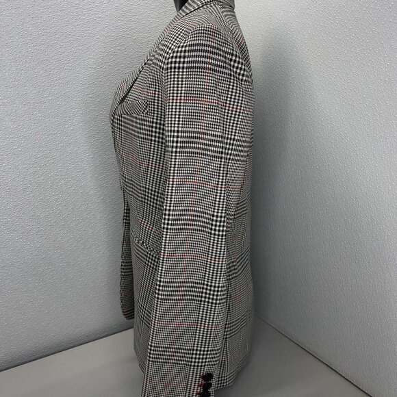 Veronica Beard Women’s Eva Plaid Blazer Jacket Size 4 White/Black — Single Breas - Picture 7 of 9